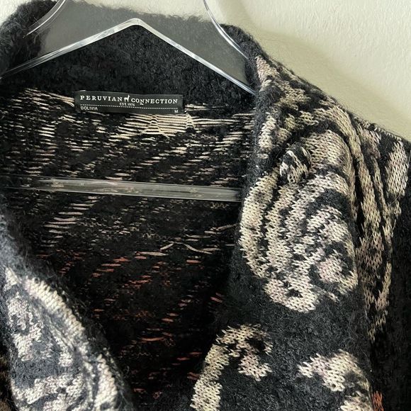 Peruvian Connection Talia Alpaca Blend Cardigan Sweater Coat medium - Picture 6 of 14
